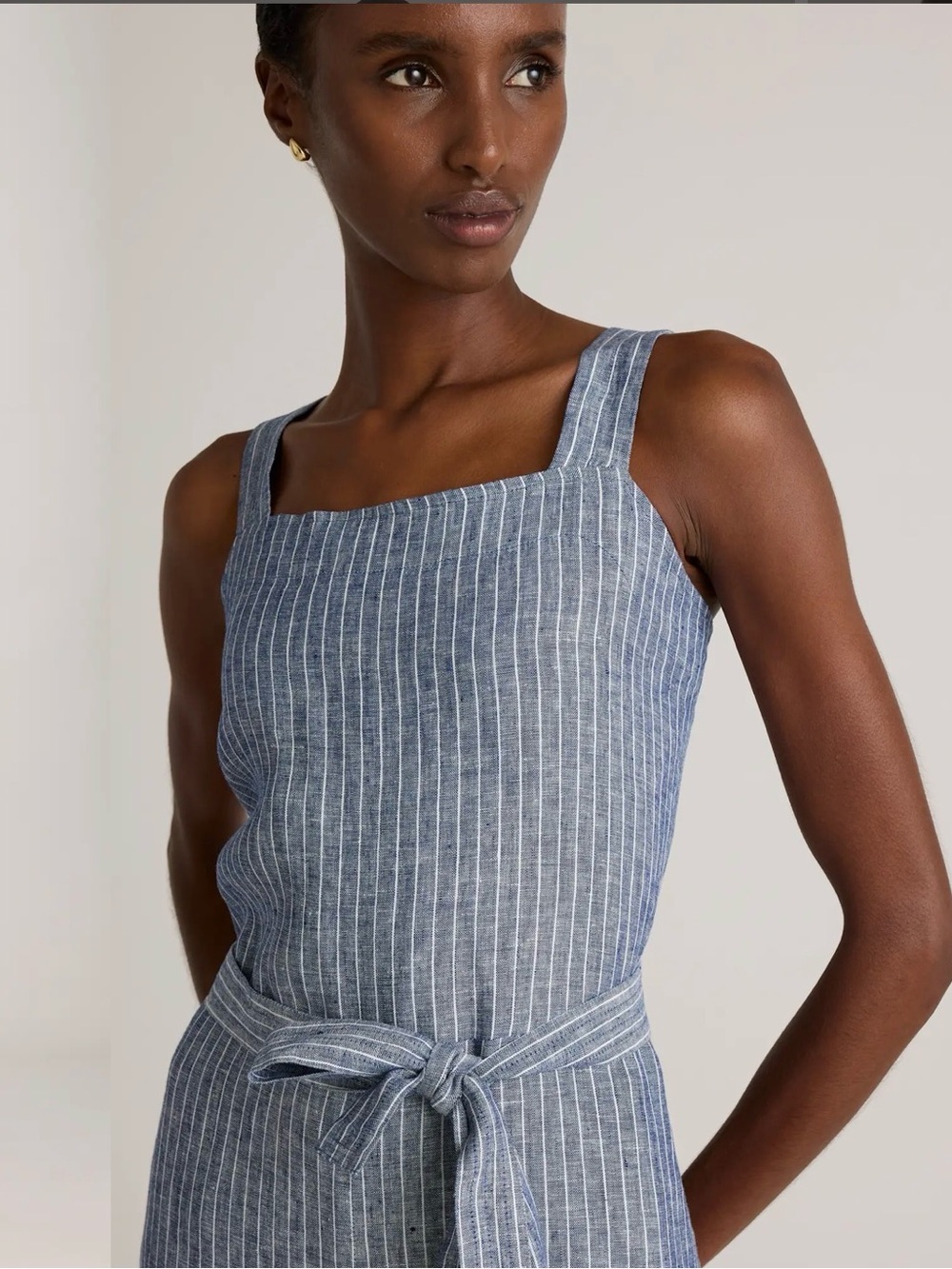 NWOT Quince 100% European Linen Square Neck Jumpsuit